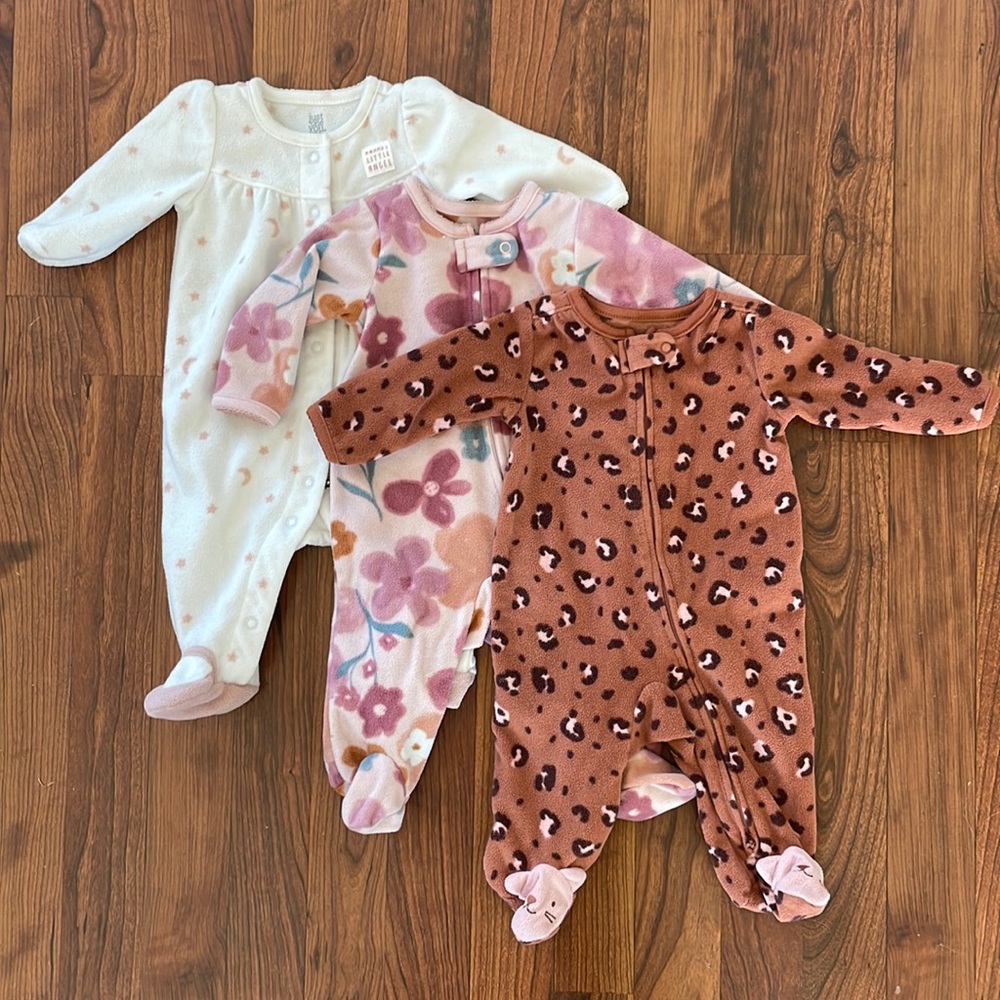 Set of 3 Fleece Sleepers